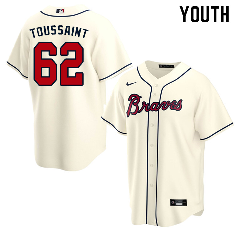 Nike Youth #62 Touki Toussaint Atlanta Braves Baseball Jerseys Sale-Cream